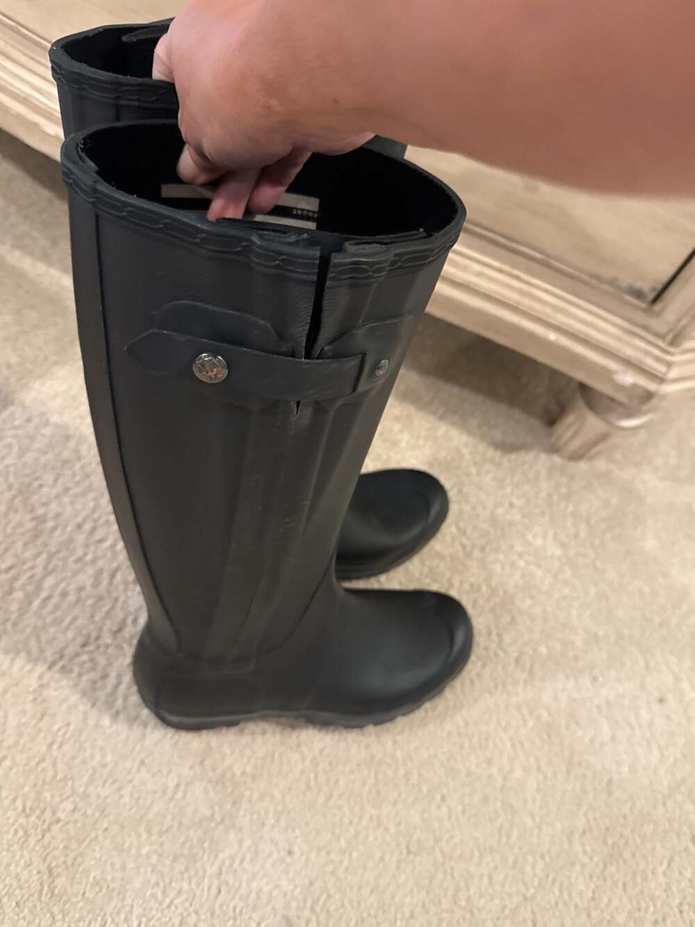 Hunter Original Tall Matte Black Rain Boots US 7 UK 5 - Picture 7 of 8
